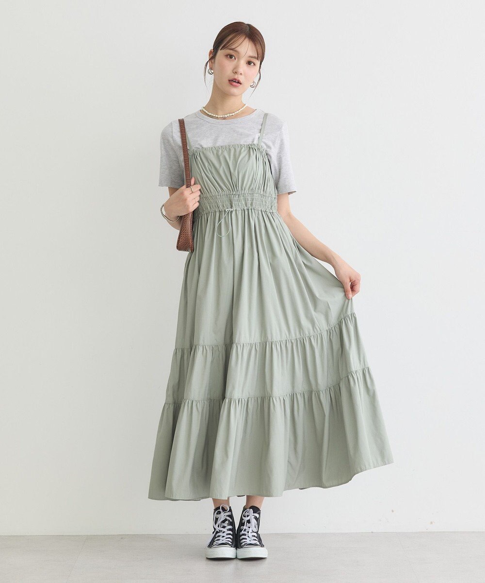 earth music&ecology ドロストシャーリングキャミワンピース 