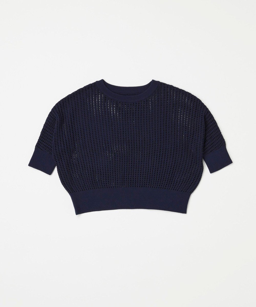 TOQUE 25SS新作〈大草直子さんアドバイザー〉【天然素材】シルク×コットン粗メッシュニットドルマンスリーブ5分袖 