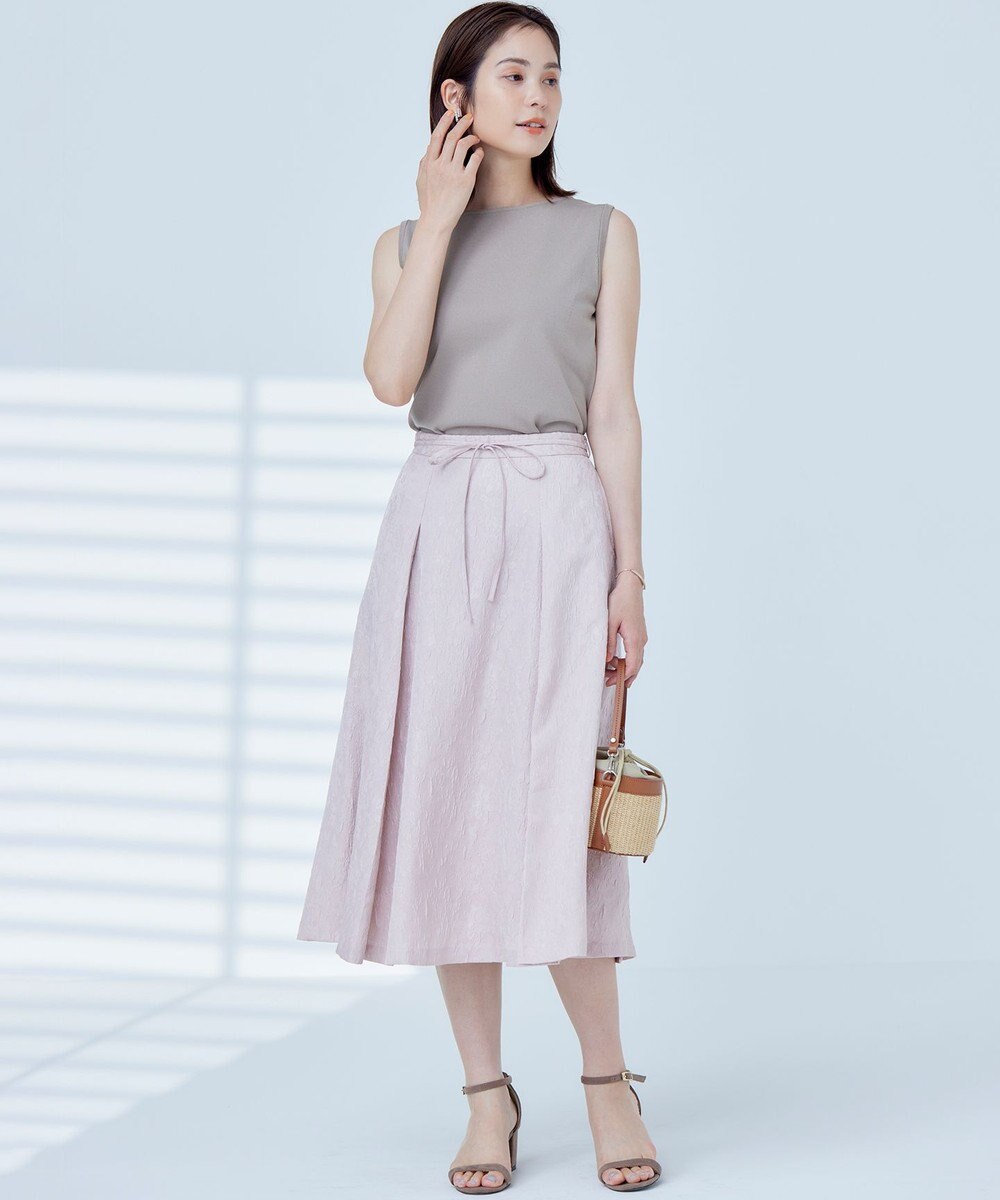 組曲 S 【WEB限定】エアリーフラワージャガード フレアスカート 