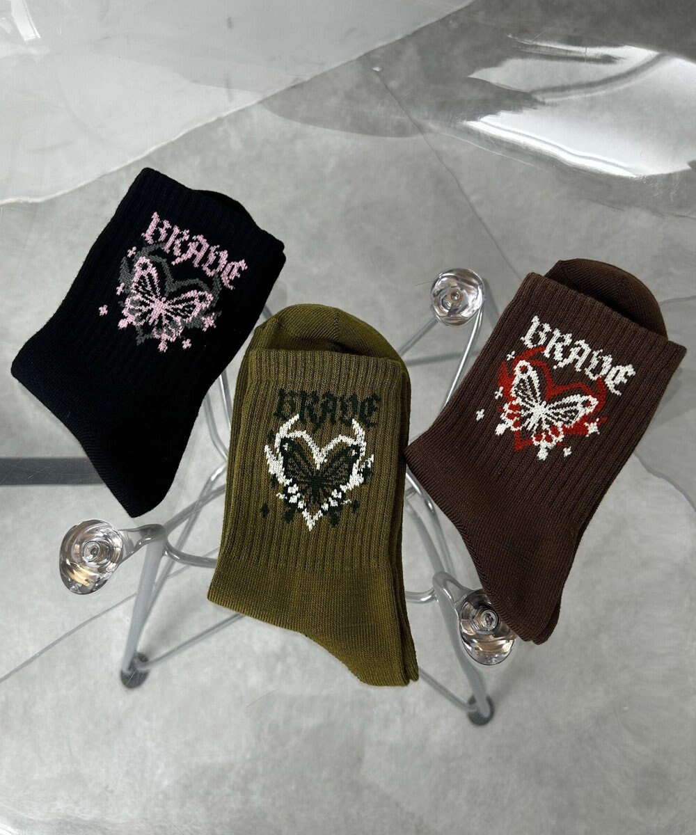 WEGO バタフライデザインソックス 