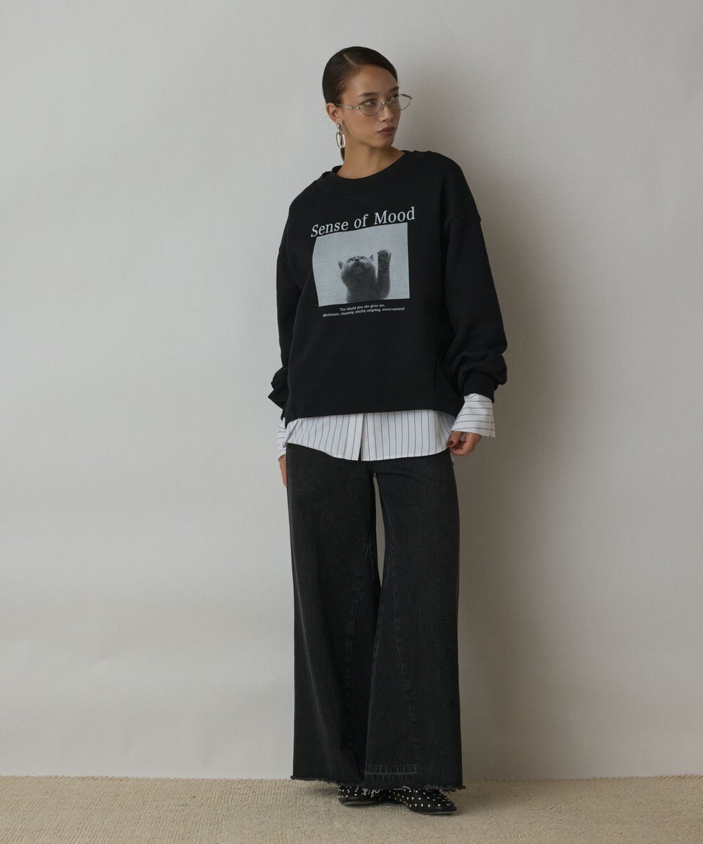 GRACE CONTINENTAL Catphoto裏毛トップ 