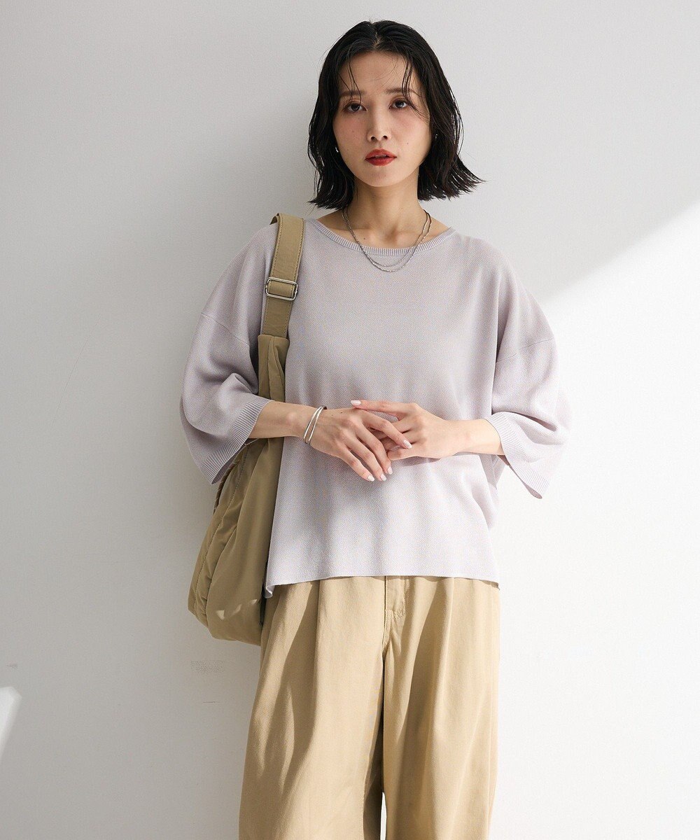 Green Parks 七分袖機能ニットプルオーバー 