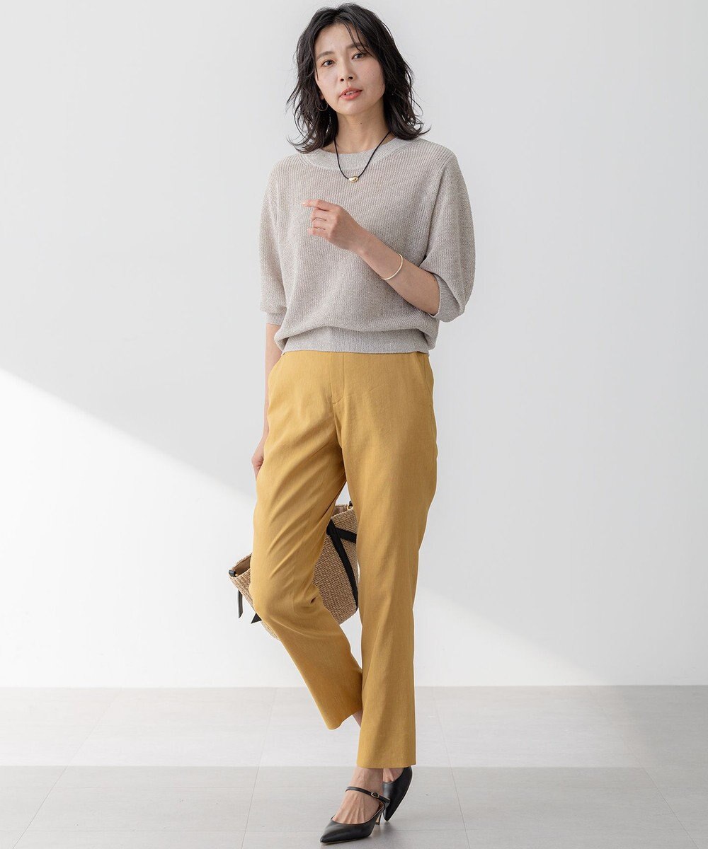 23区 【洗える】ピュアリネン パフスリーブ ニット 