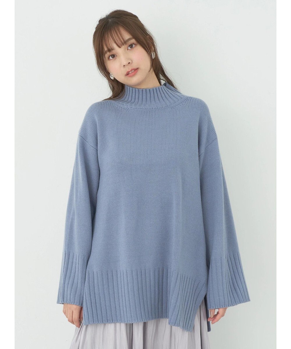 earth music&ecology アンチピリングリブハイネックチュニック 