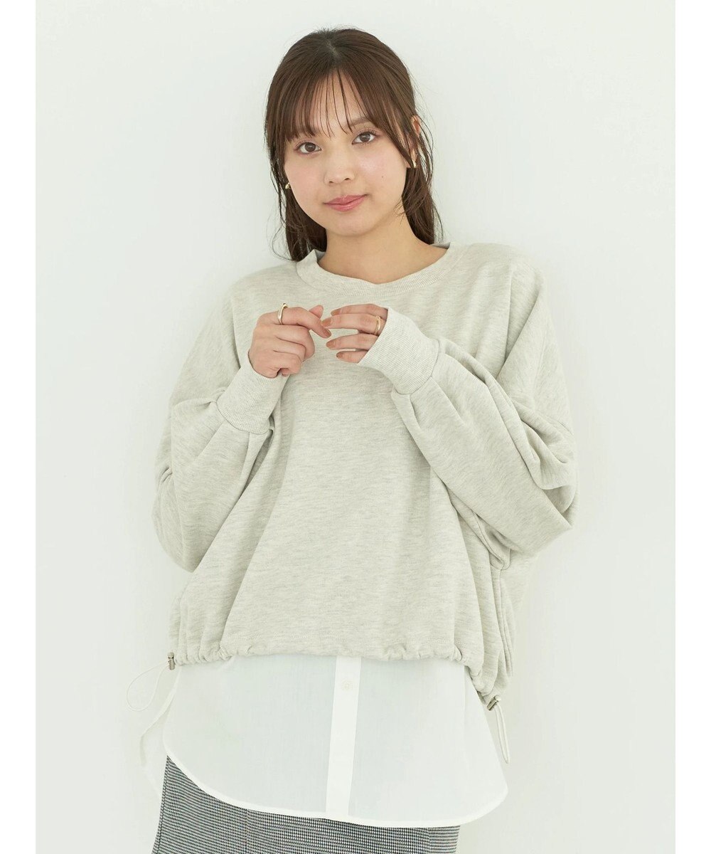 earth music&ecology 裏毛ドロストプルオーバー 