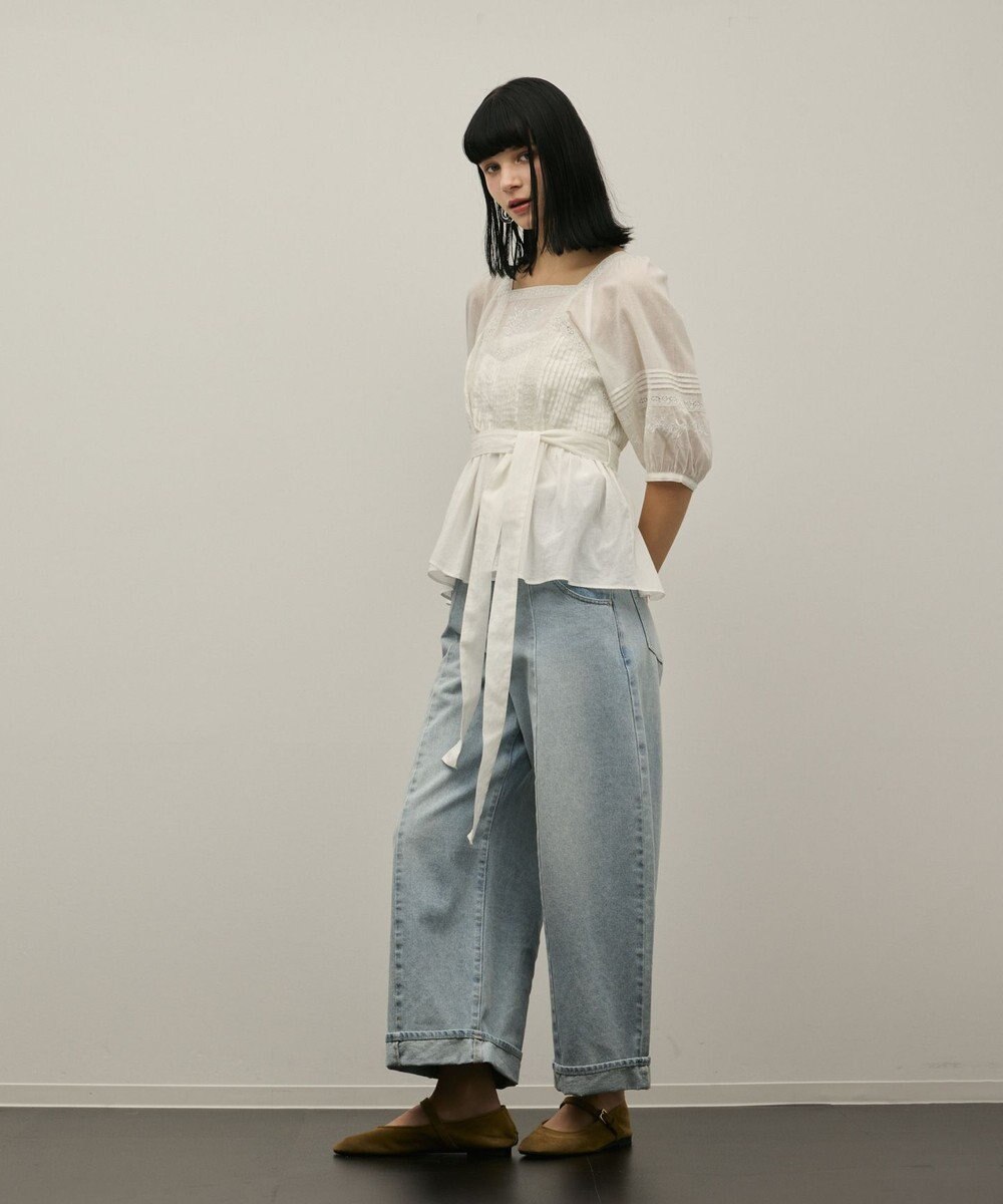 GRACE CONTINENTAL レースコンビピンタックブラウス 