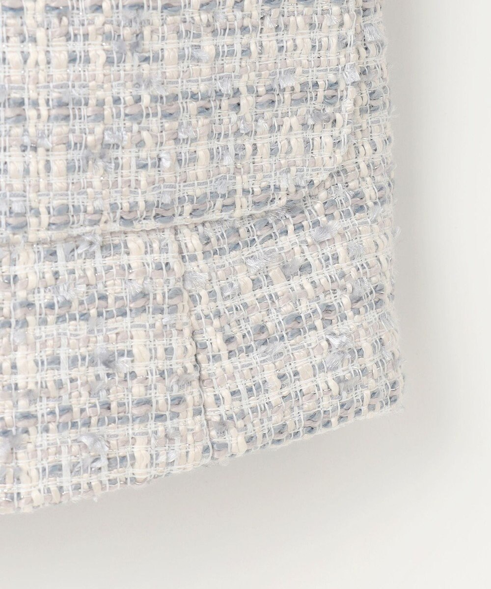 ANY SIS S ツイードノーカラーミドル ジャケット 