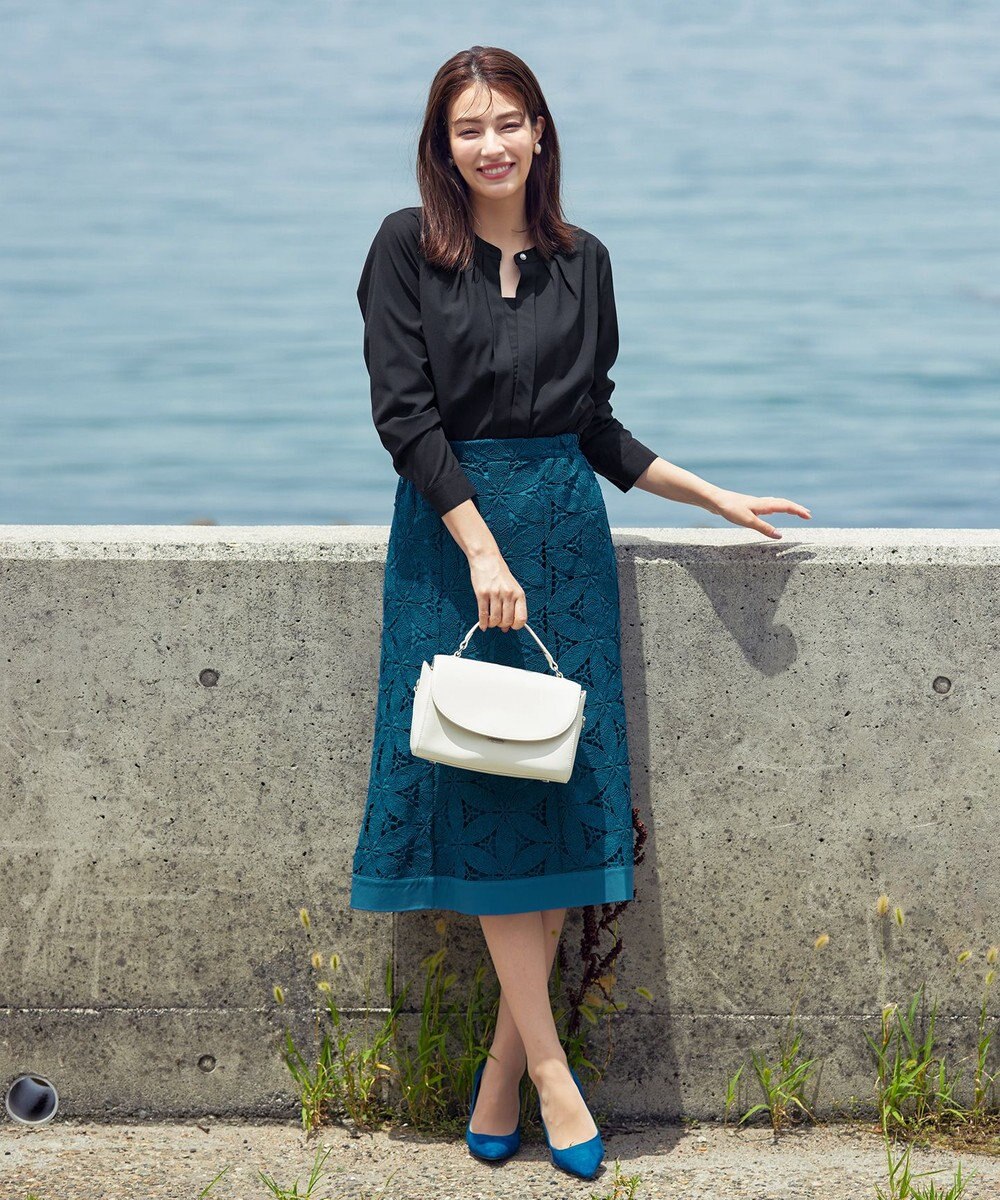 Tiaclasse L 【洗える】花柄レースマーメイドスカート 