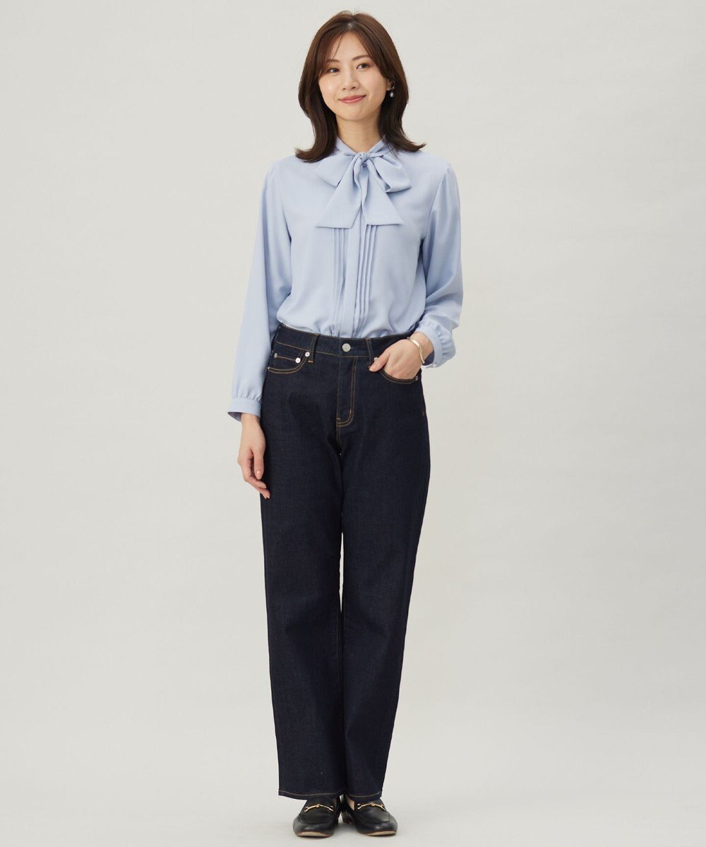 J.PRESS LADIES 【洗える】ヌーディスバックサテン ボウタイ ブラウス 