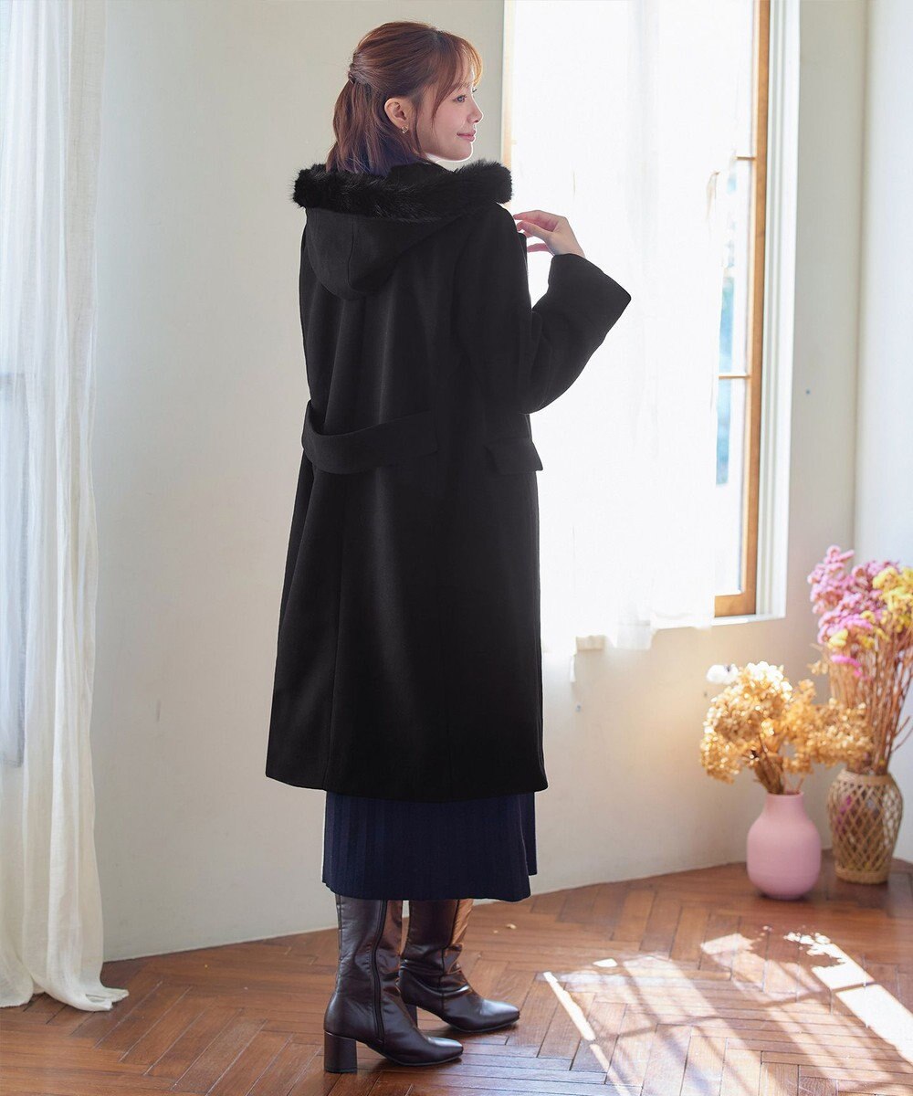 Tiaclasse 2WAYフード付きフェイクウールコート 