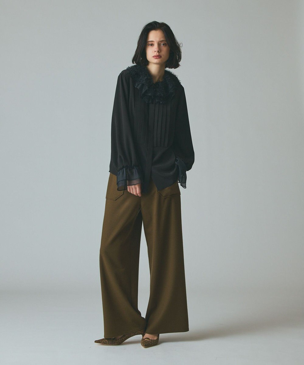 GRACE CONTINENTAL フェザーチュールカラーブラウス 