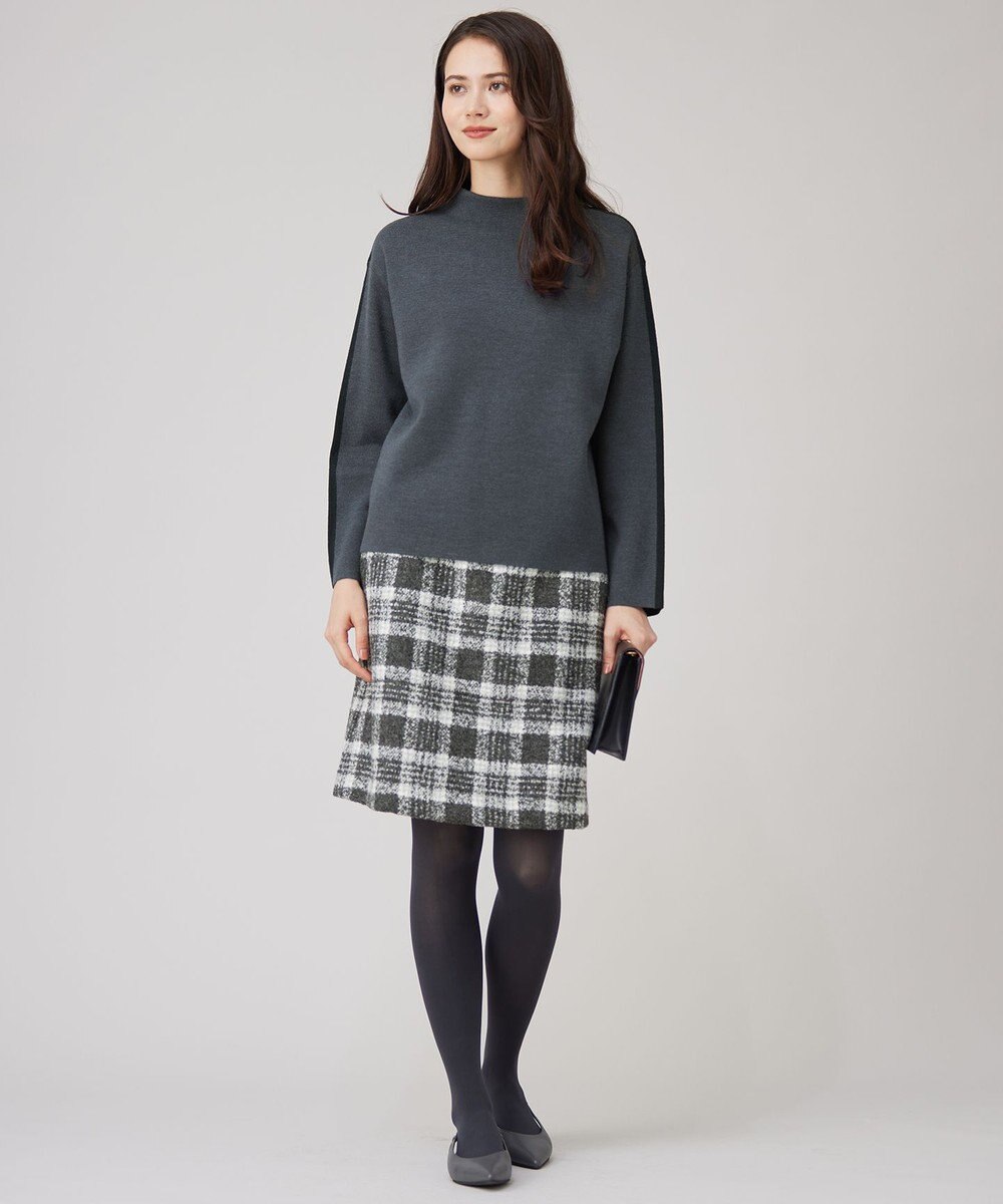 自由区 【セットアップ対応・洗える】ウールミラノボトルネック ニット 