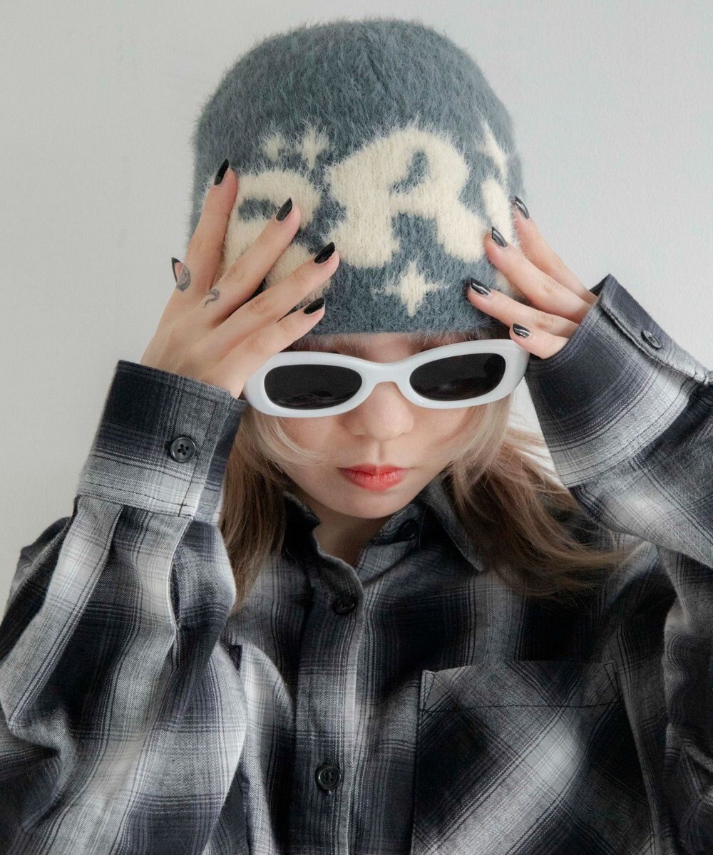 WEGO シャギーキラキラロゴニットキャップ 