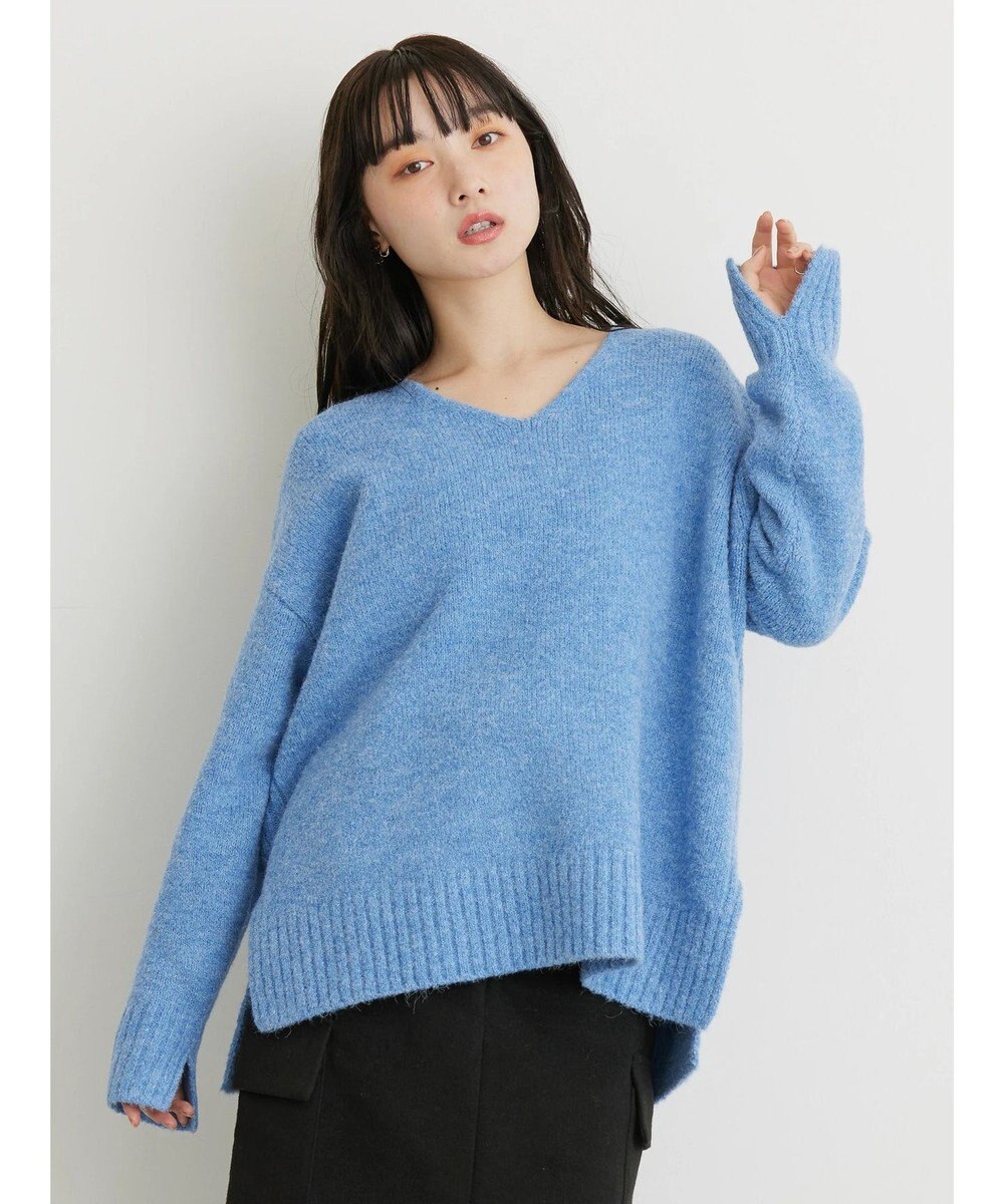 AMERICAN HOLIC ＭｉｘヤーンＶネックニットプルオーバー 