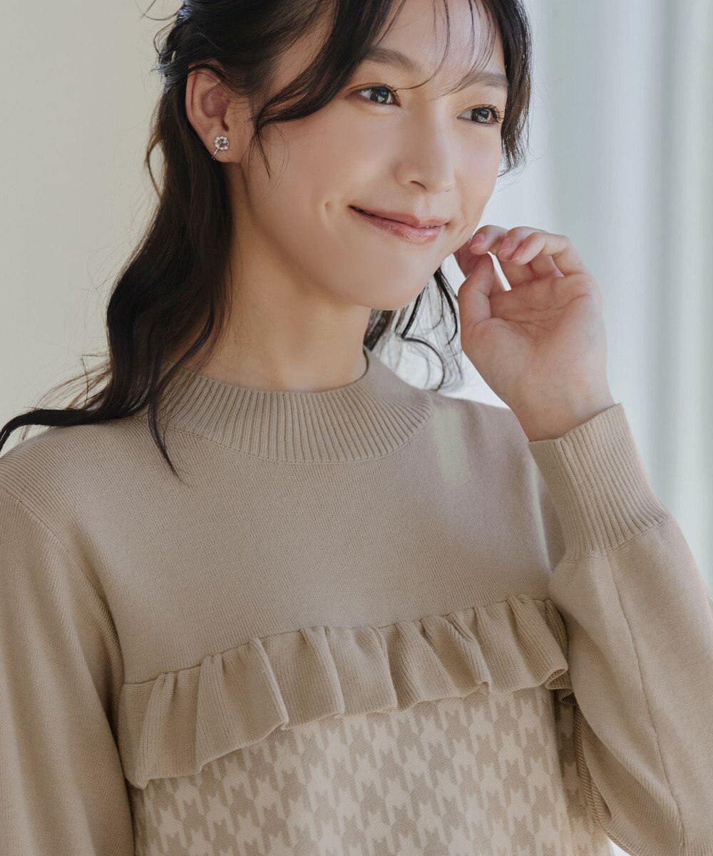 Tiaclasse L 【洗える】ジャカードフリルチュニック 