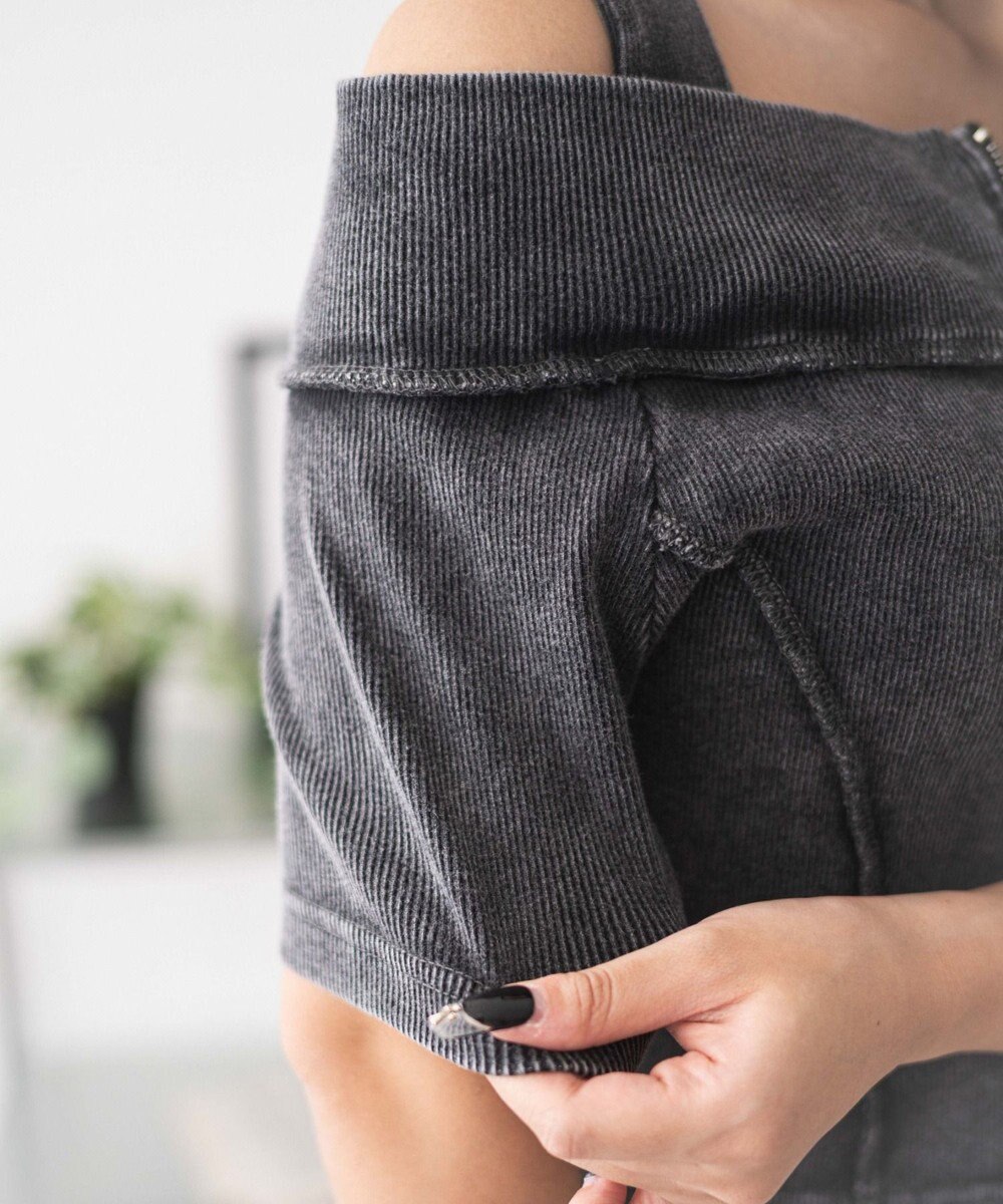 WEGO オフショルWジップトップス 