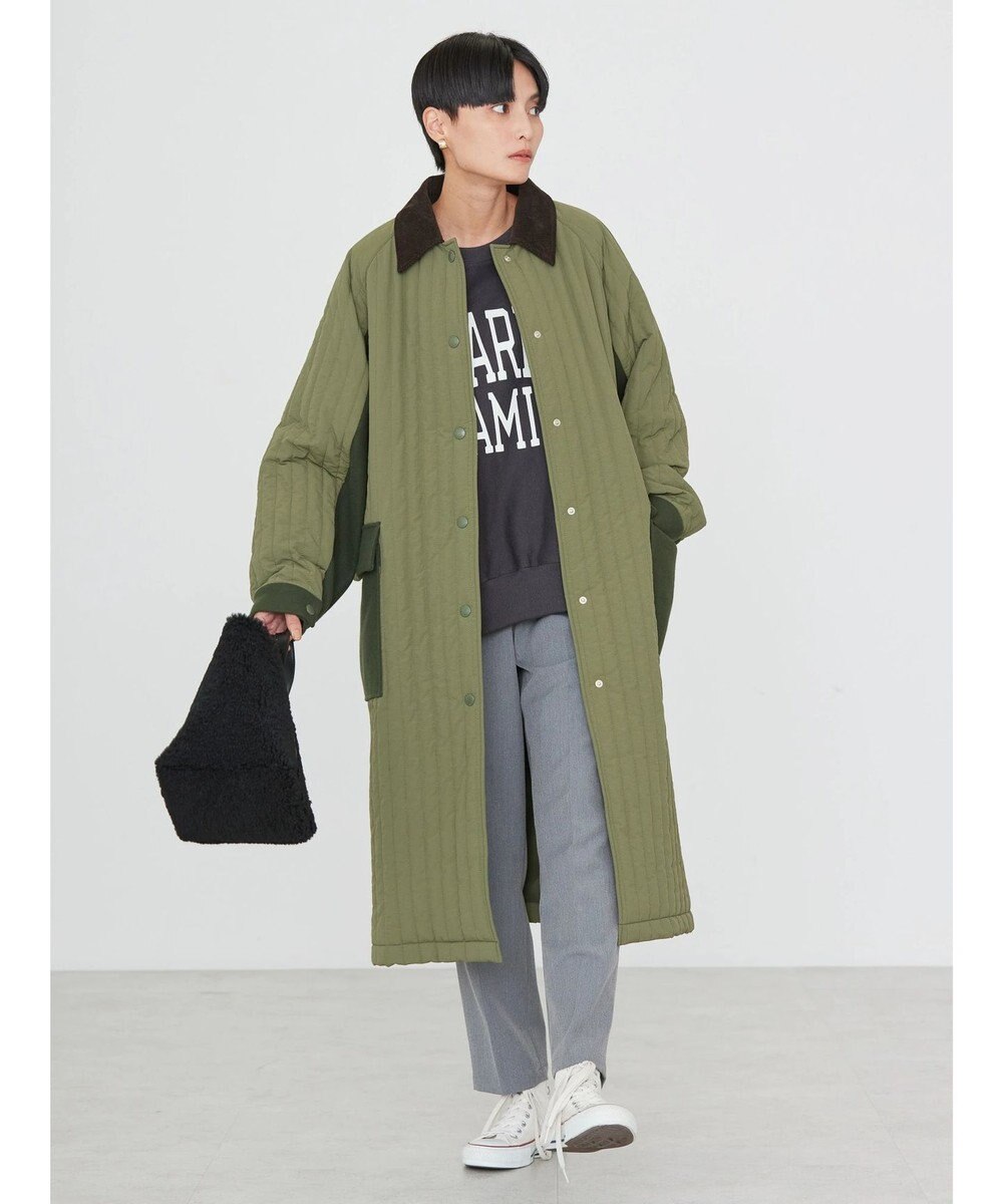 AMERICAN HOLIC キルポカ異素材Ｍｉｘロングコート 