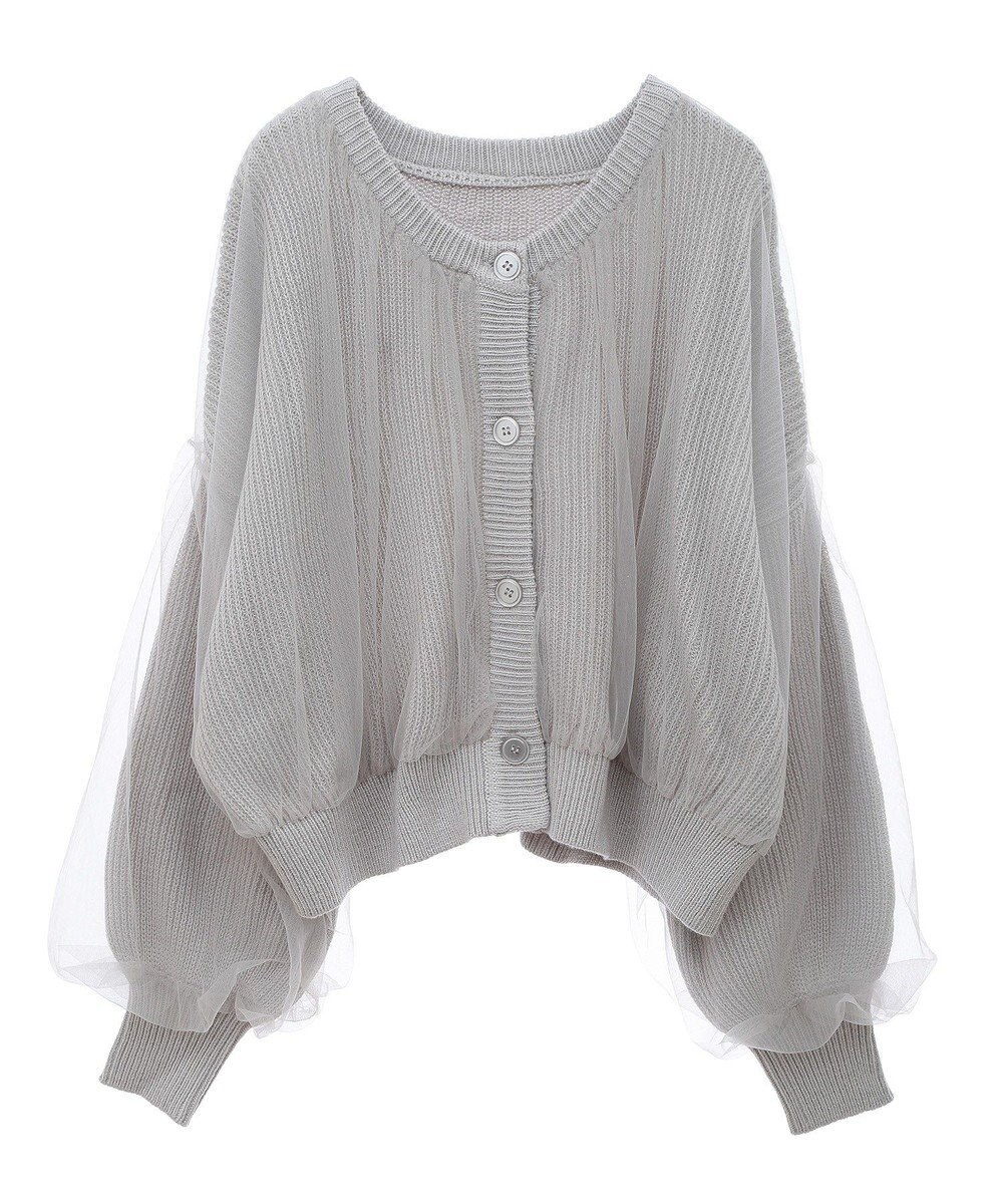 earth music&ecology チュールレイヤードカーディガン 