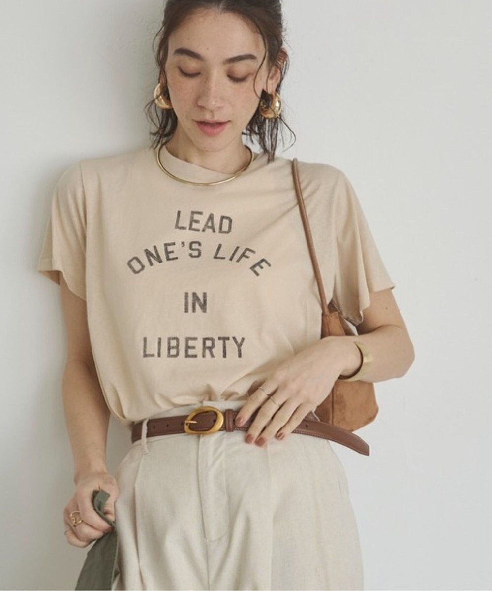 WEGO 【ANGIE VINTAGE】スラブ天竺ロゴプリントTシャツ 