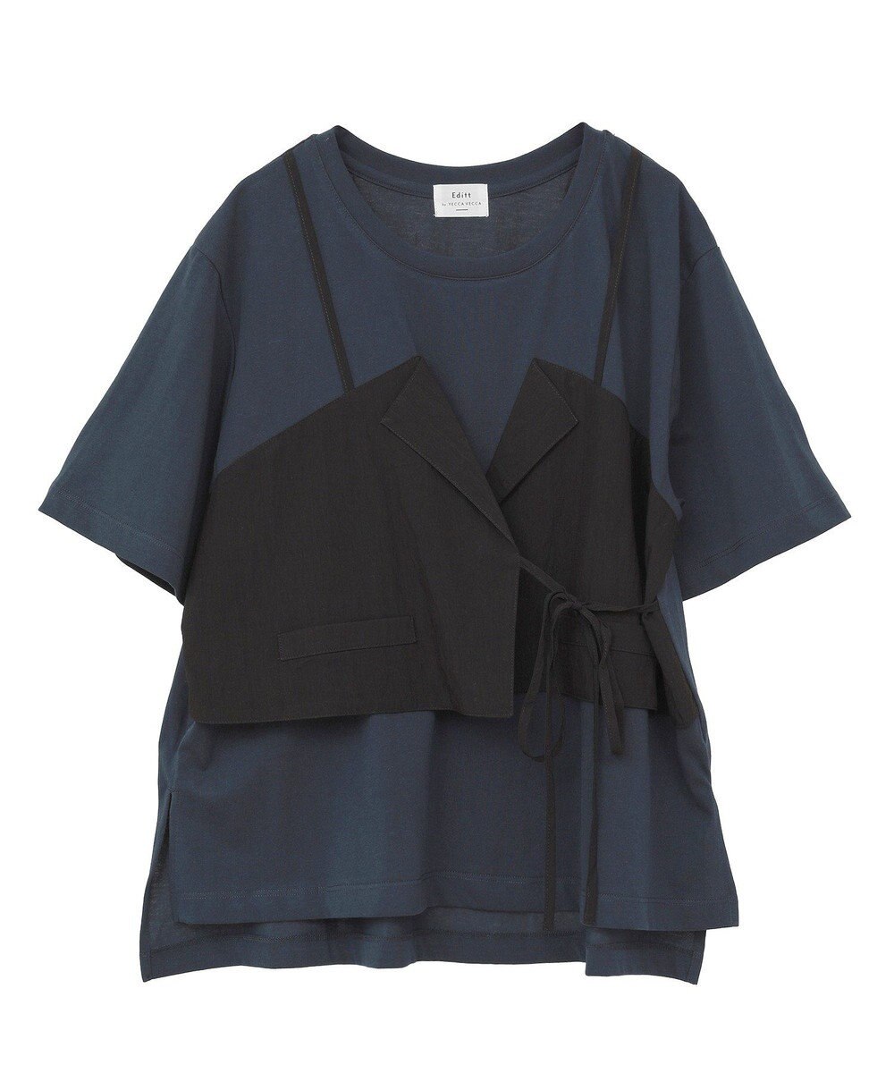 YECCA VECCA ビスチェレイヤード風デザインTee 