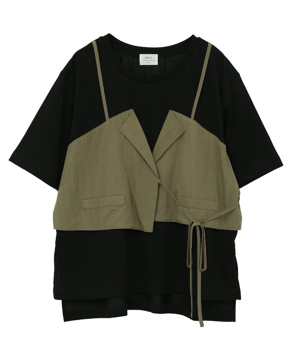 YECCA VECCA ビスチェレイヤード風デザインTee 