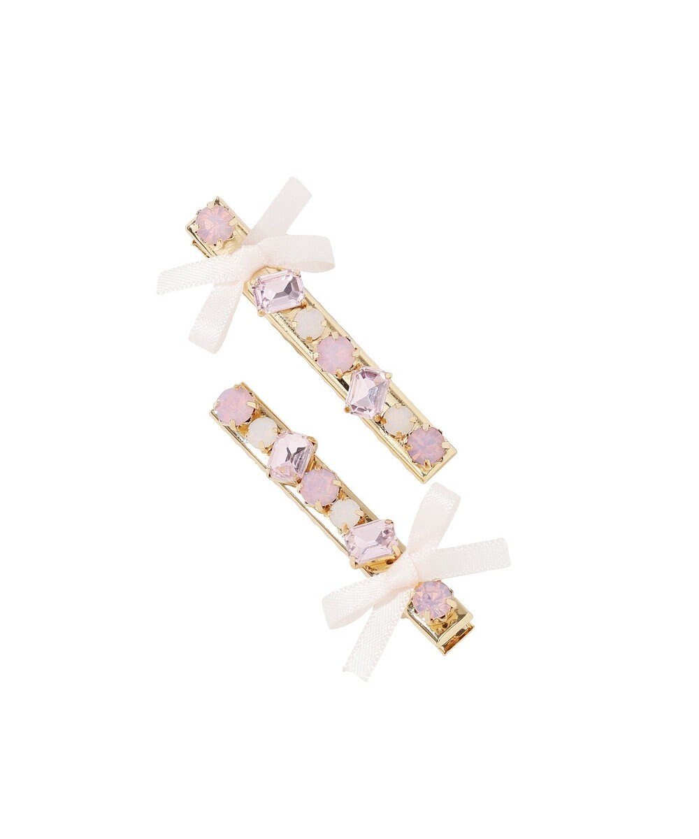 Maison de FLEUR ビジューリボン2セットピン 