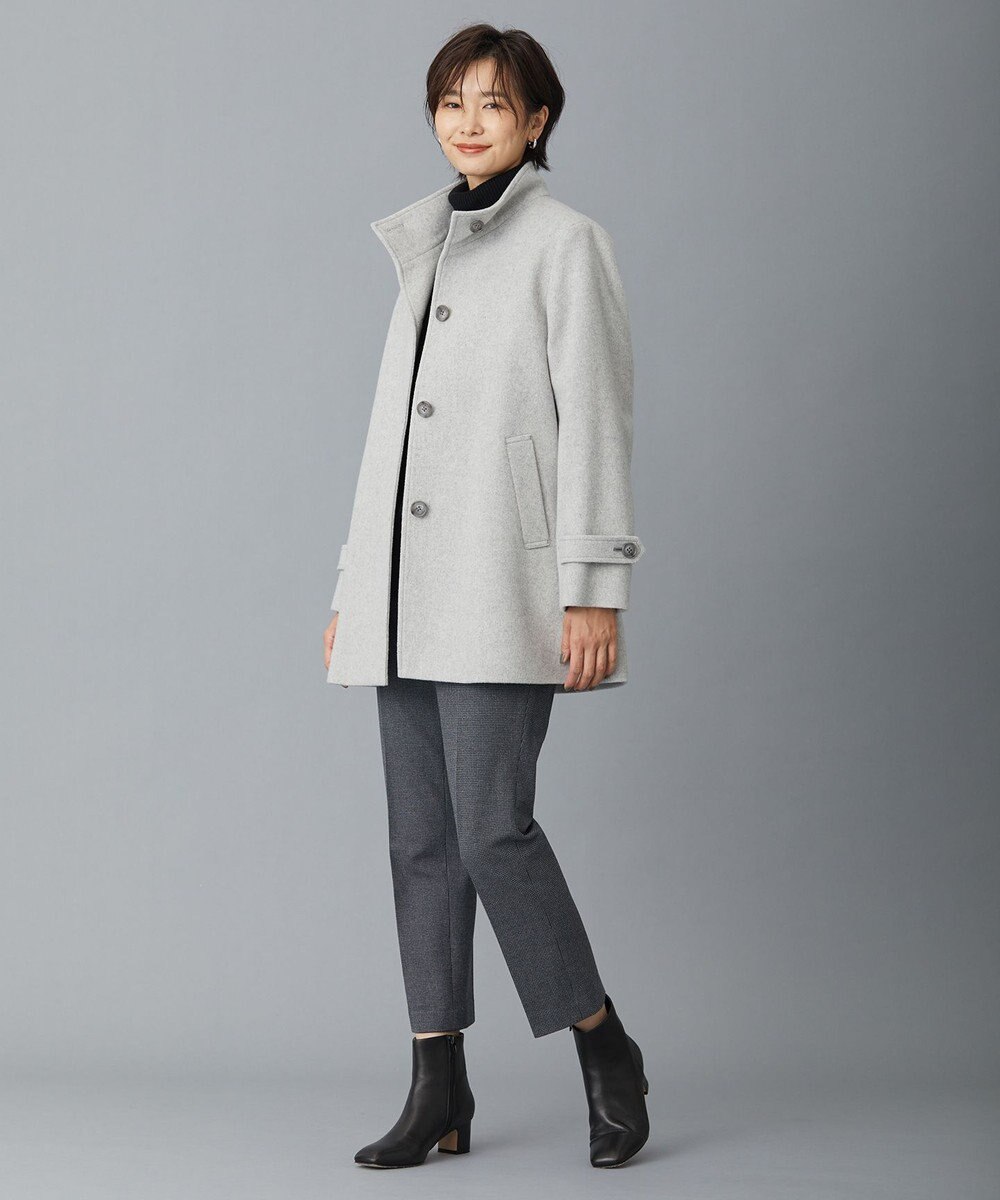 J.PRESS LADIES L ショートビーバー スタンドカラー コート 