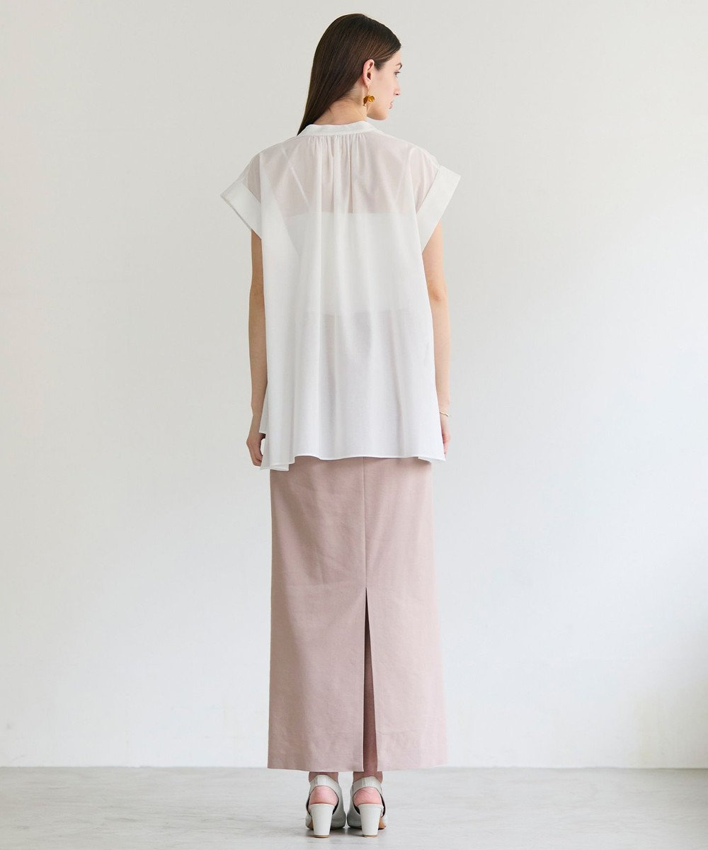 BEIGE， BAC / コットンシアー ギャザーブラウス 