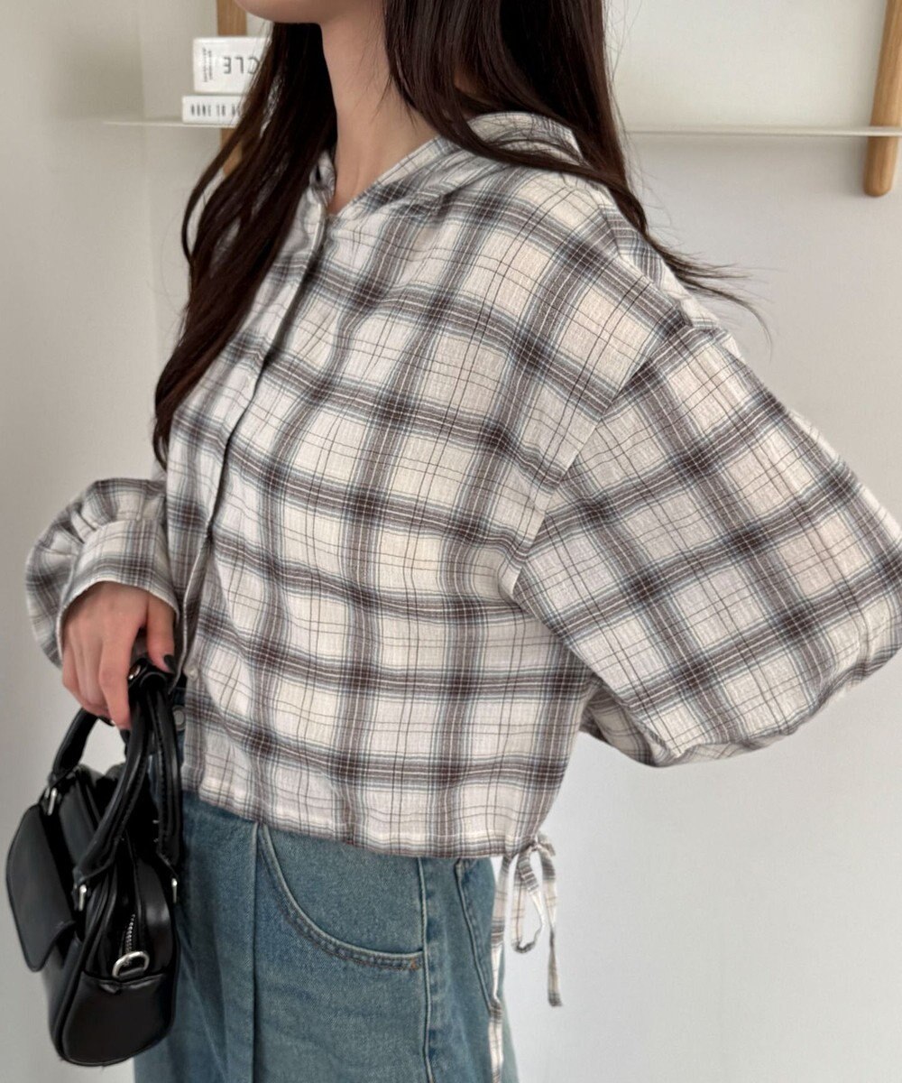 WEGO チェックショートフードシャツ 