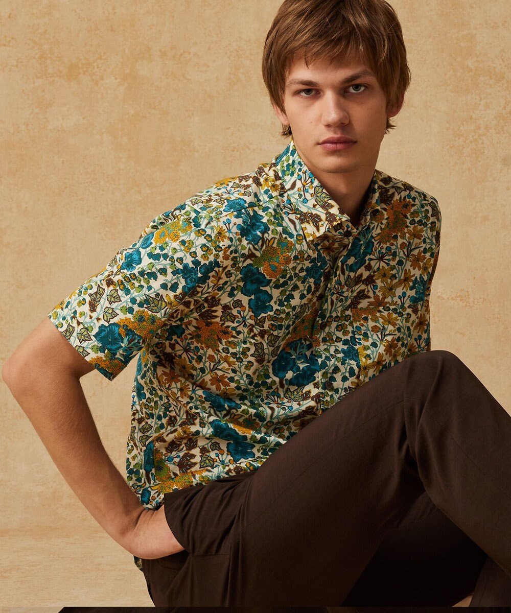 JOSEPH ABBOUD 【キングサイズ・リバティ】シェラトンジャージープリント 半袖シャツ 