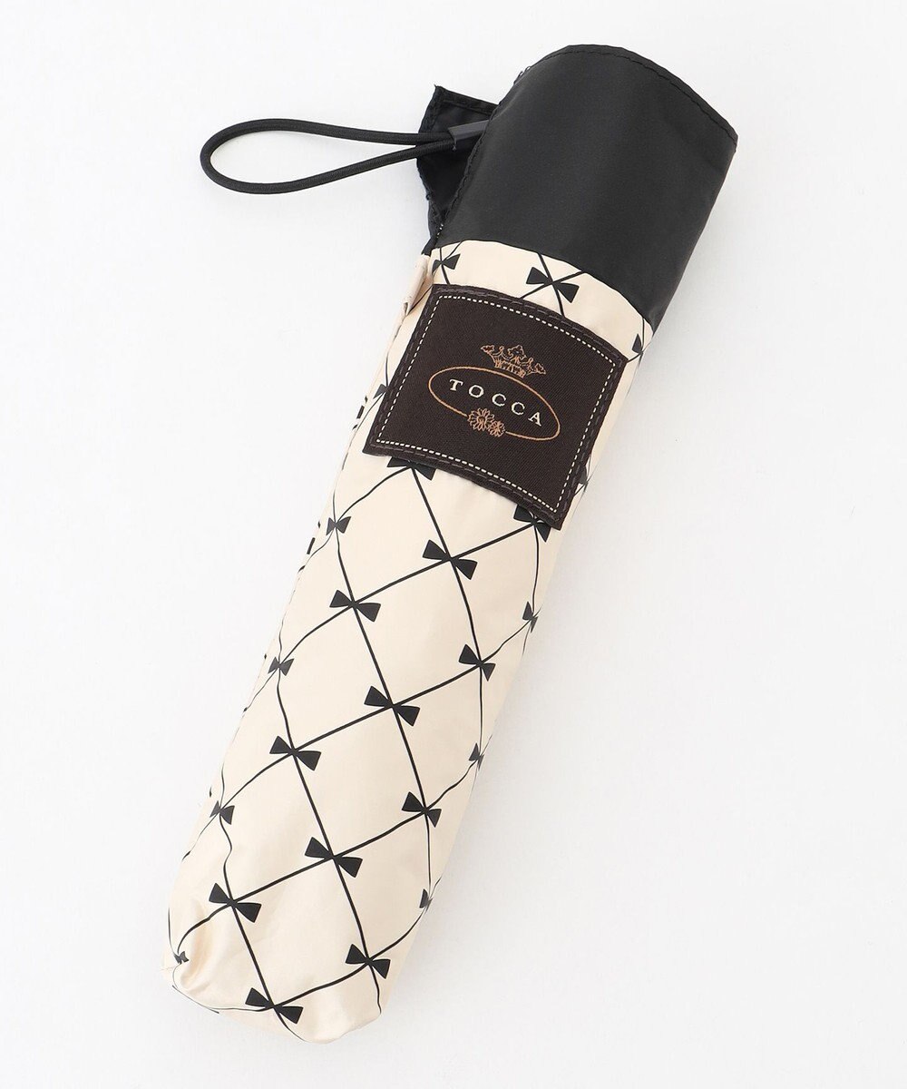 TOCCA 【晴雨兼用・UVカット率(紫外線遮蔽率)99.9%以上・遮光率99.9%以上・防水】CHECKER RIBBON LIGHT UMBRELLA 超軽量折り畳み傘 