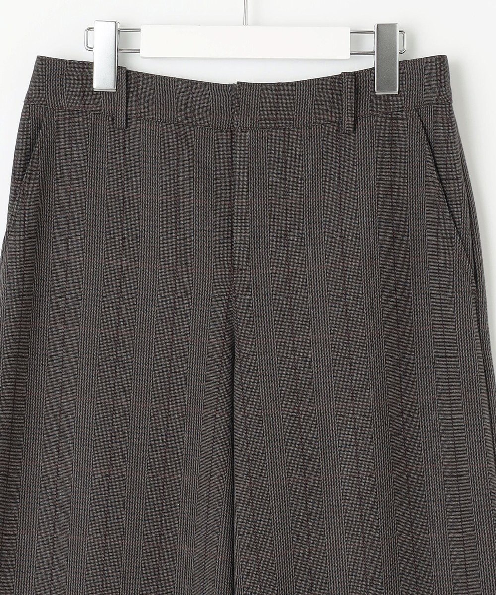 J.PRESS LADIES 【洗える】T/Rアルガンシルク チェック ワイド パンツ 