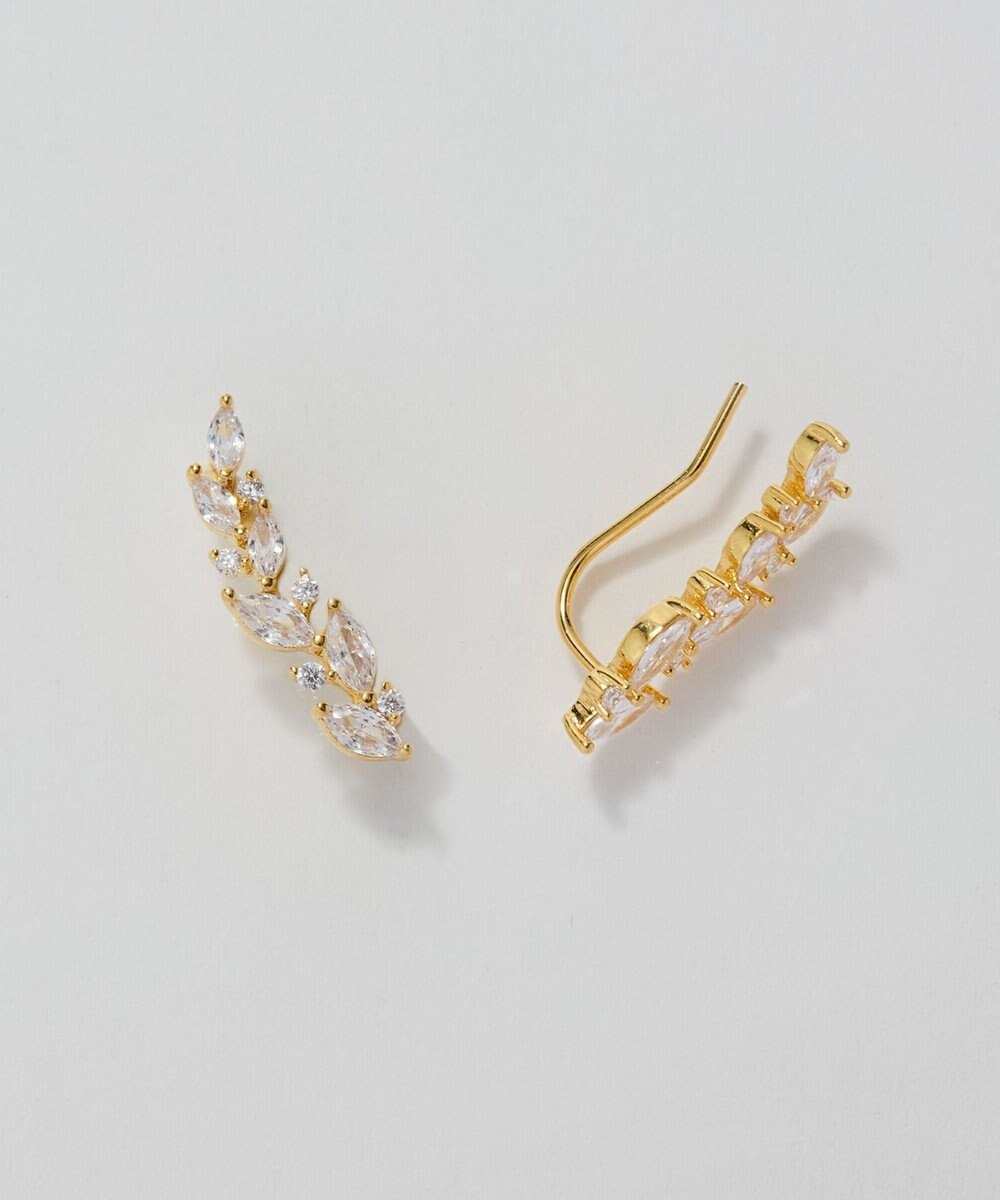 Phoebe リーフグレースビジューピアス&イヤリング　ゴールド 