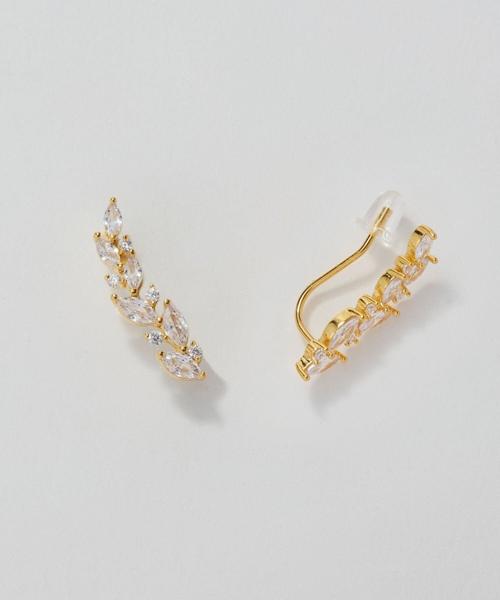 Phoebe リーフグレースビジューピアス&イヤリング　ゴールド 
