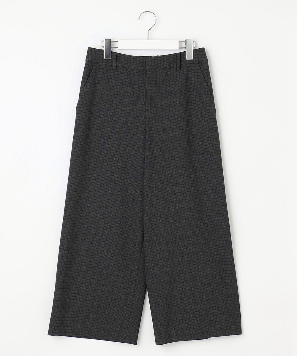 J.PRESS LADIES 【洗える】T/Rアルガンシルク チェック ワイド パンツ 