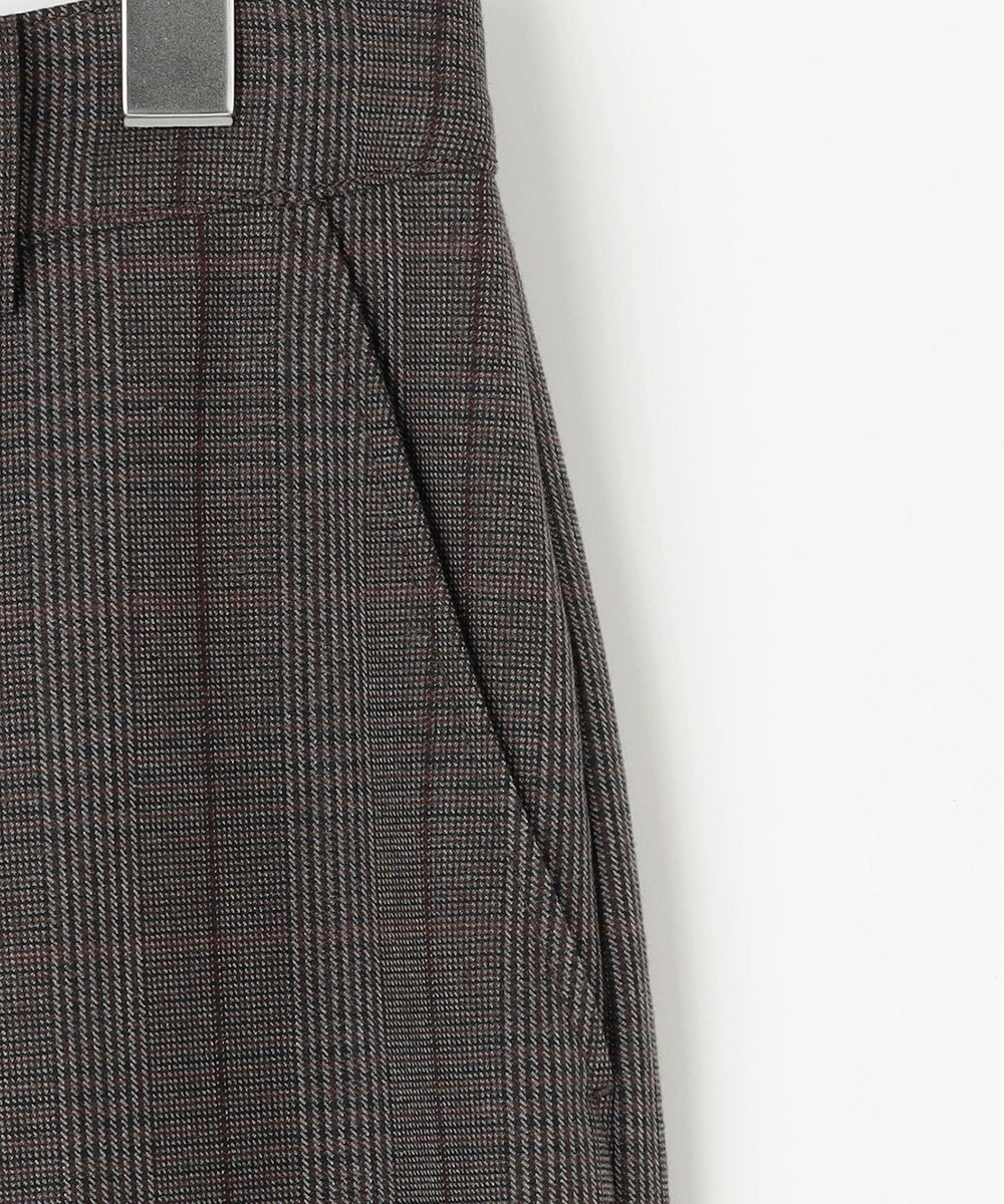 J.PRESS LADIES 【洗える】T/Rアルガンシルク チェック ワイド パンツ 