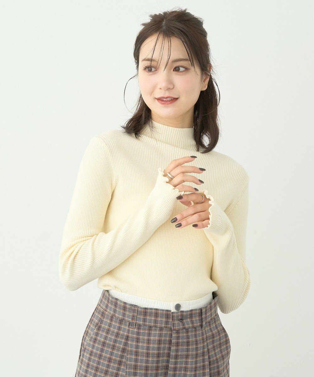 earth music&ecology 袖口刺繍リブニットプルオーバー 