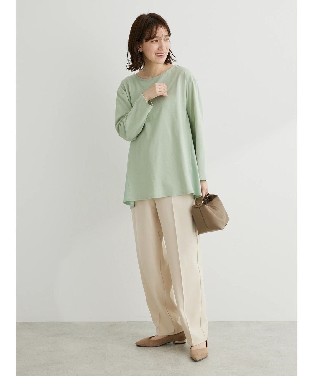 Green Parks バックギャザー布帛切替プルオーバー 