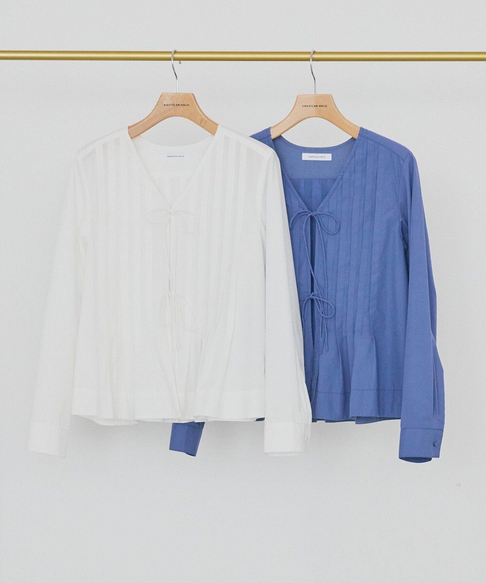 AMERICAN HOLIC 【イージーケア】ピンタックブラウス 
