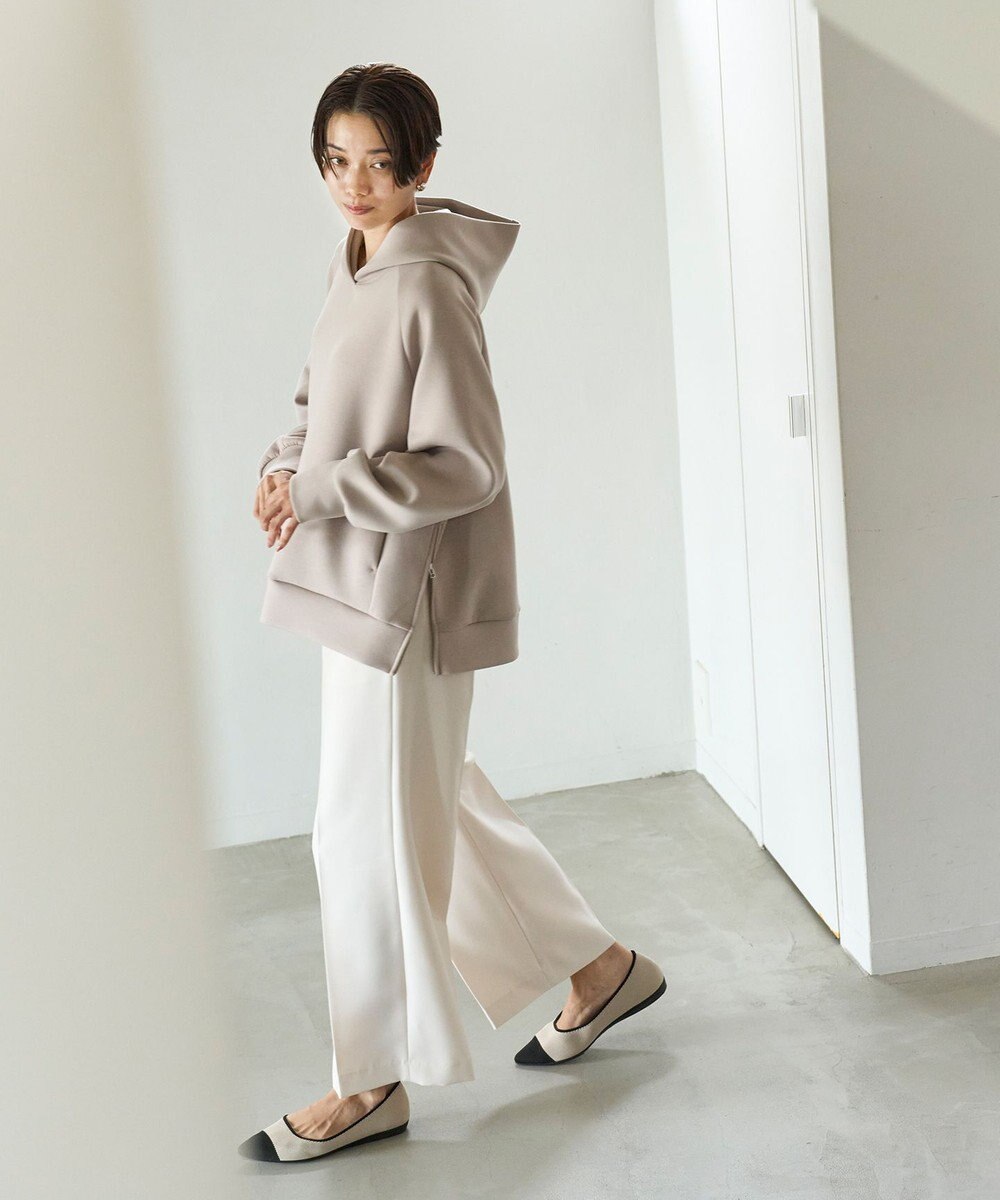 UNFILO L 【洗える】ダブルフェイス サイドZIPフーディ 