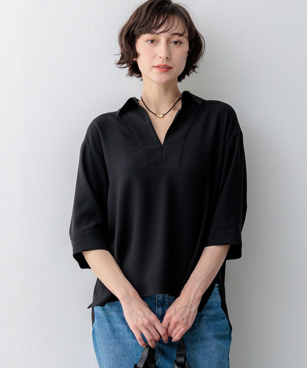 23区 ストレッチジョーゼット スキッパー ブラウス 