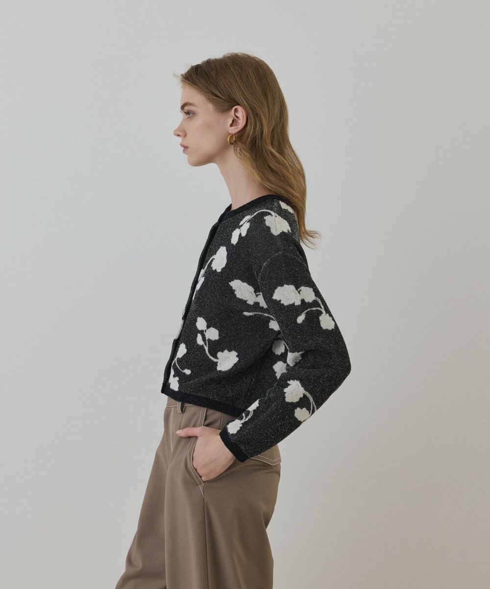 GRACE CONTINENTAL フクレジャガードニットカーディガン 