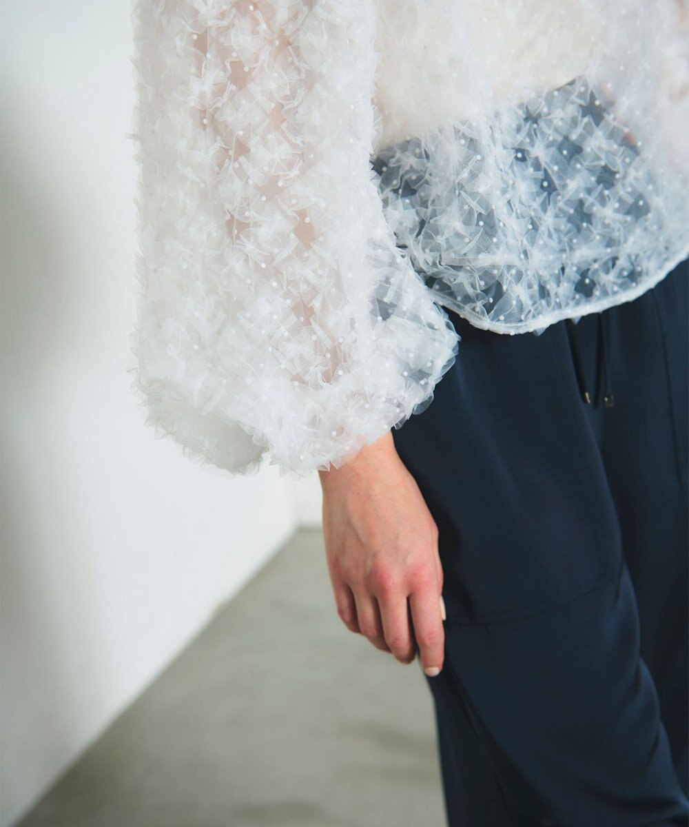 GRACE CONTINENTAL チュール刺繍トップ 