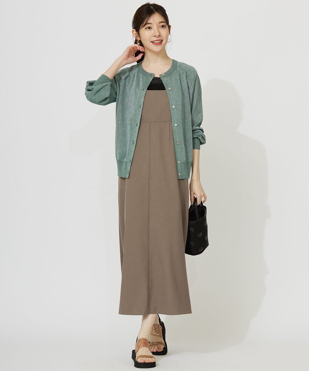 ANY SIS S 【洗える】シアーコンビスクエアネック タンクトップ 