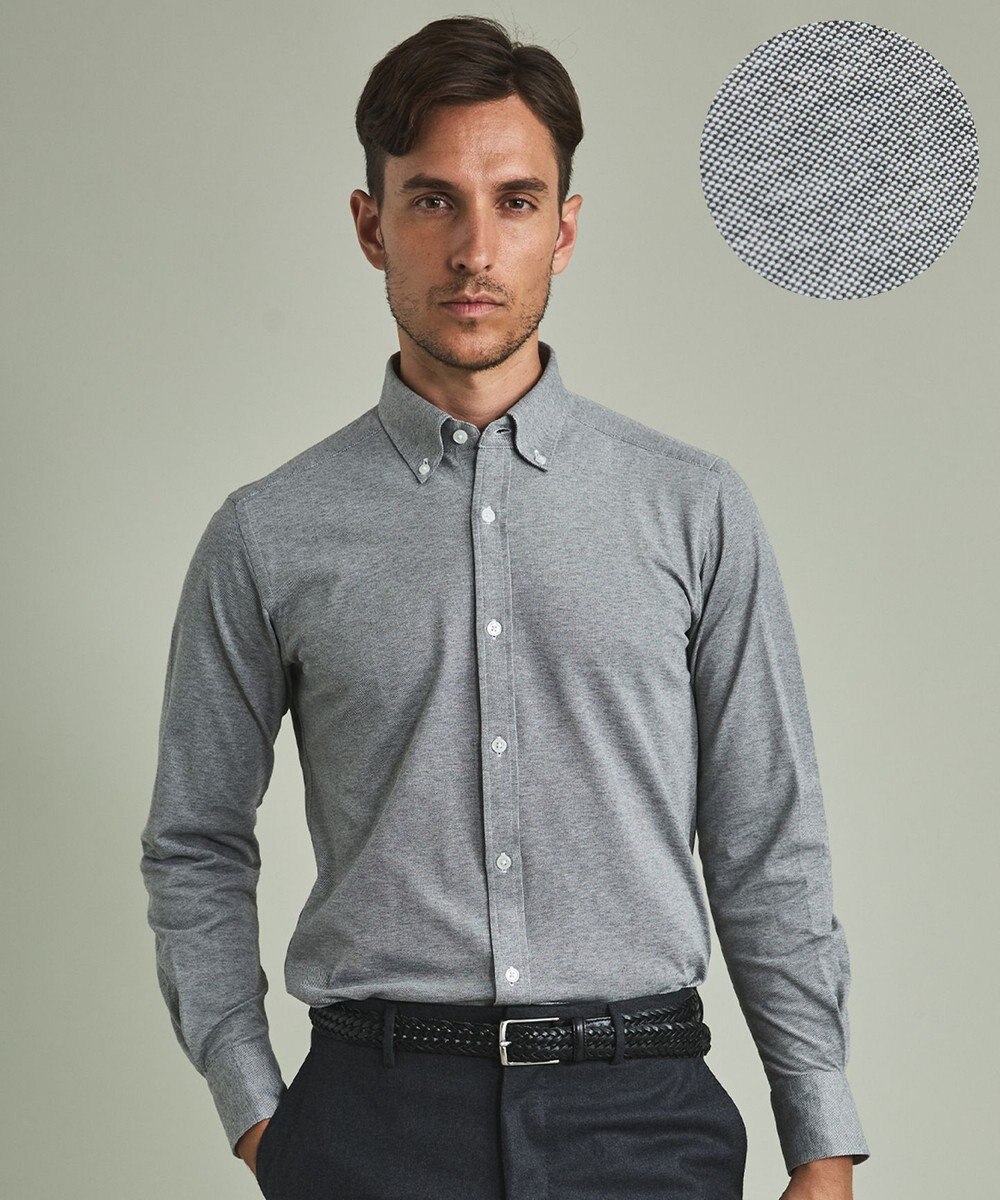 GOTAIRIKU 【吸水速乾】クールマックス鹿の子 ビズシャツ_ボタンダウン 