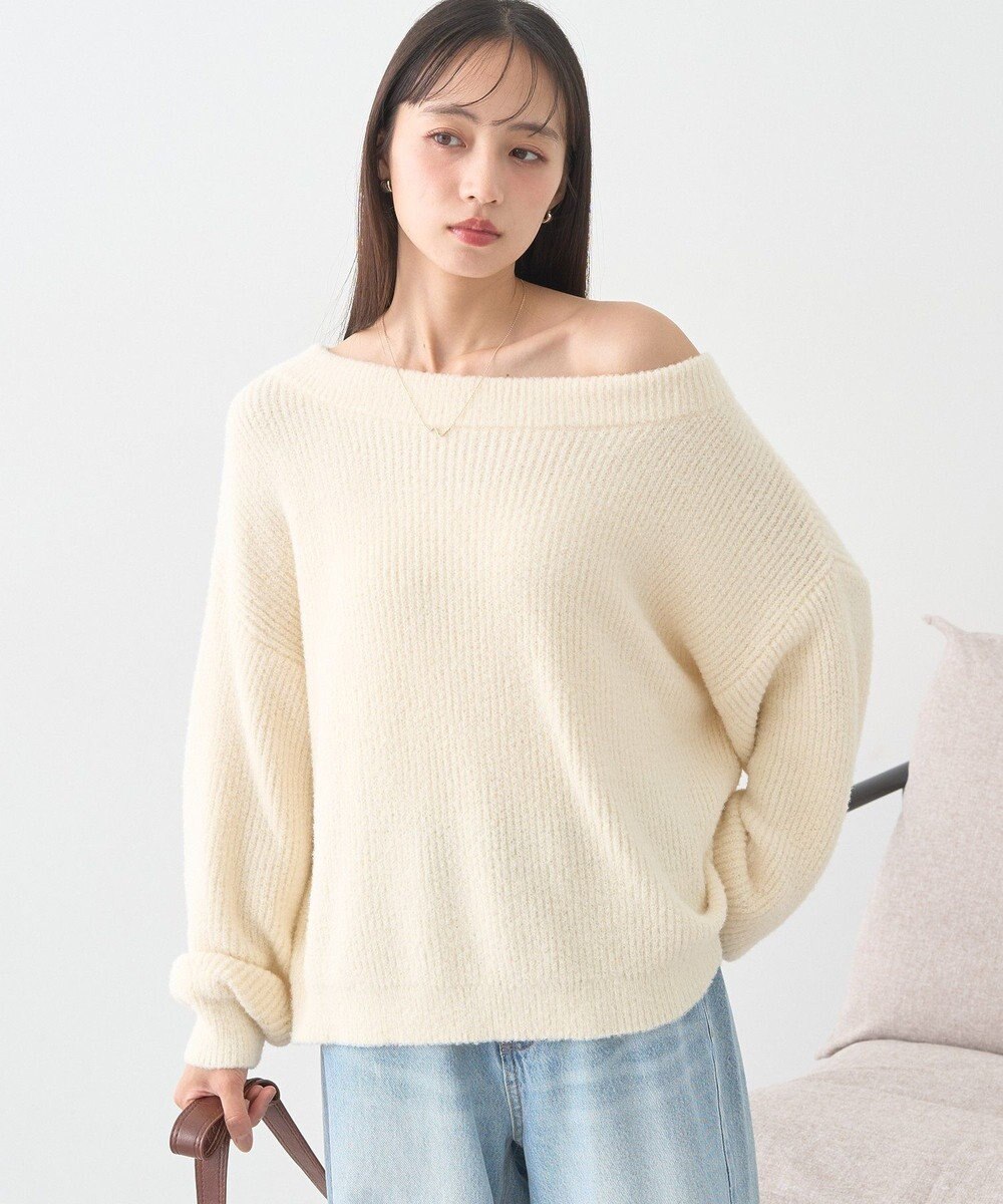 earth music&ecology パウダーシャギー畦プルオーバー 