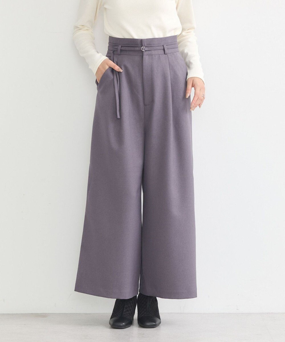 earth music&ecology ベルト付きワイドパンツ 