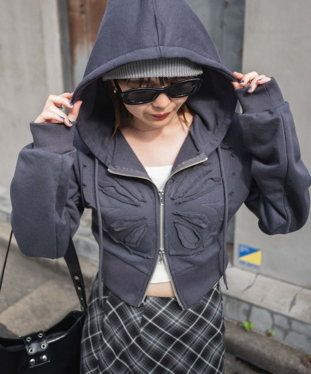 WEGO バタフライWジップショートパーカー 