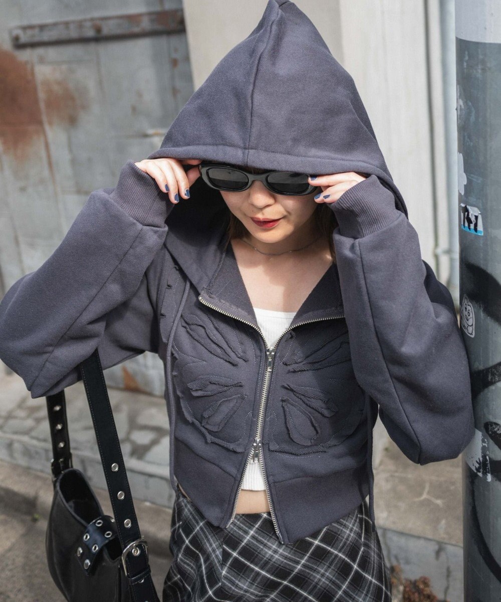 WEGO バタフライWジップショートパーカー 