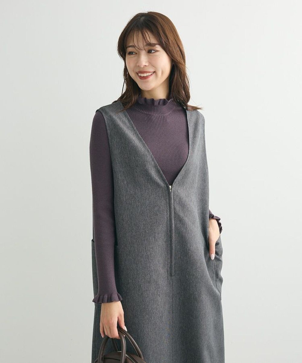 Green Parks ・ｓｗｉｎｇ　ｂｙ　フリルハイネックリブニット 